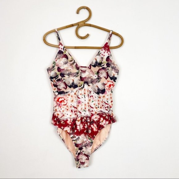 Rachel Rachel Roy | Floral Strappy Back One Piece Swim Suit Size L - Picture 3 of 9